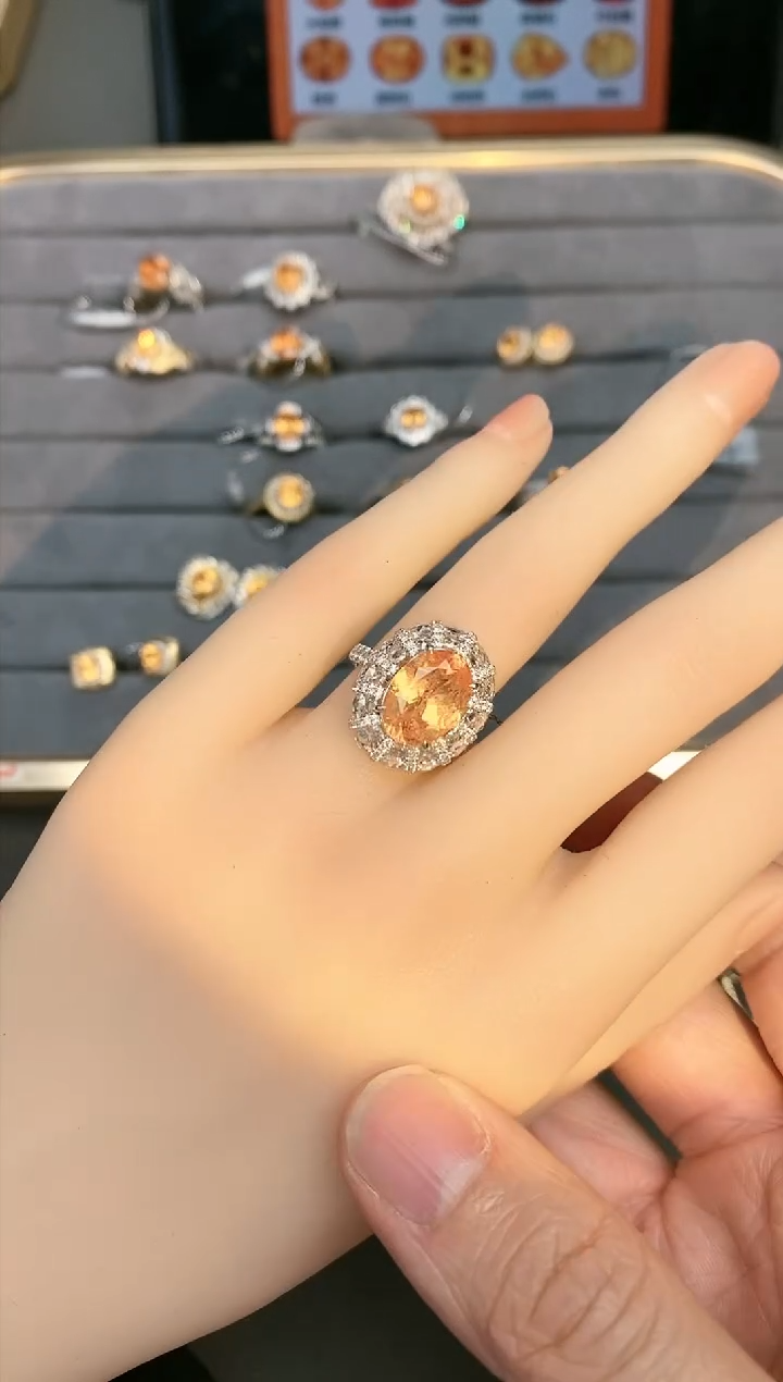 【闪购商品】石榴石（芬达石）戒指18K金镶嵌4.75ct/专场专属价