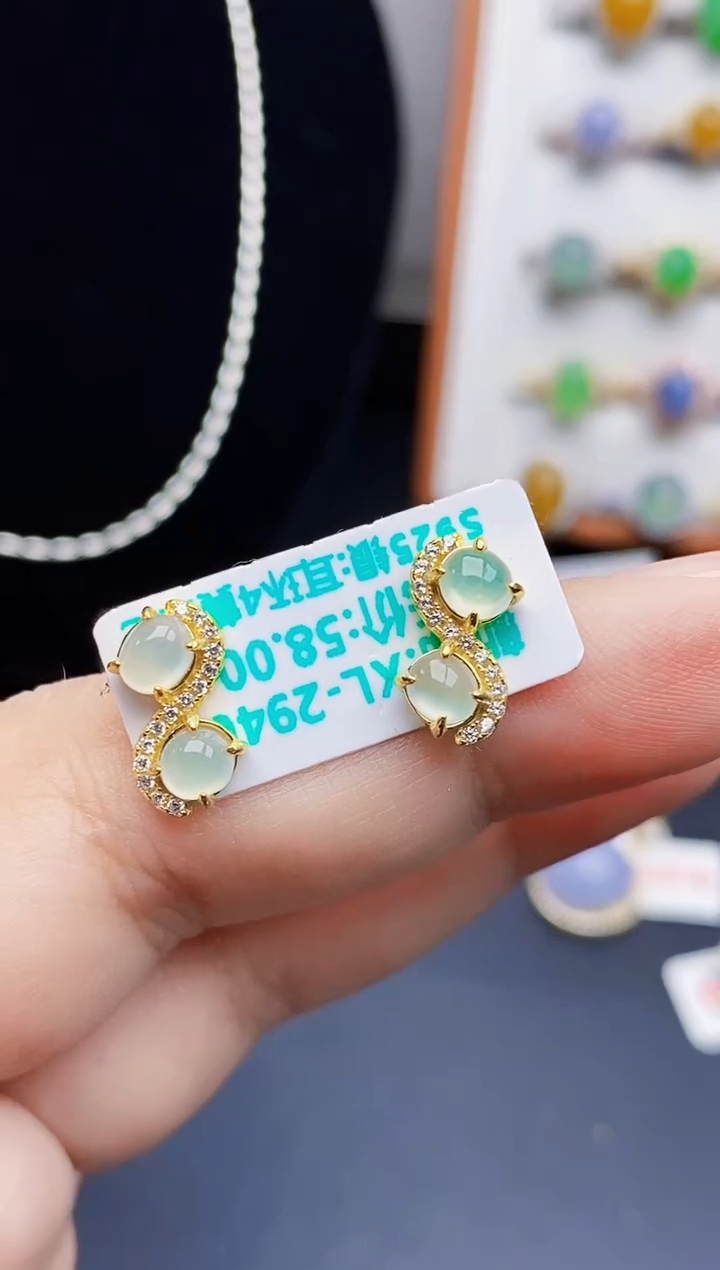 银S925镶嵌戒指翡翠3567