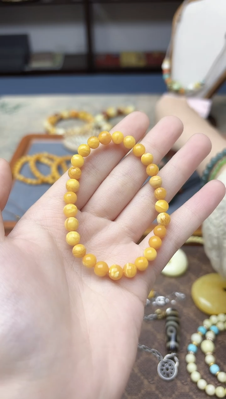 裸石蜜蜡未镶嵌蜜蜡手串6mmSAF