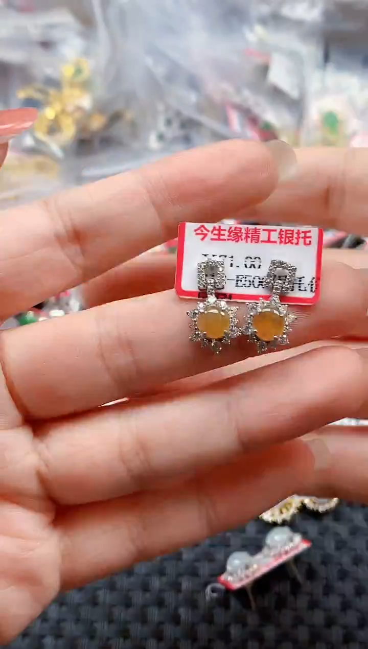 银S925镶嵌戒指翡翠天然A货缅甸翡翠