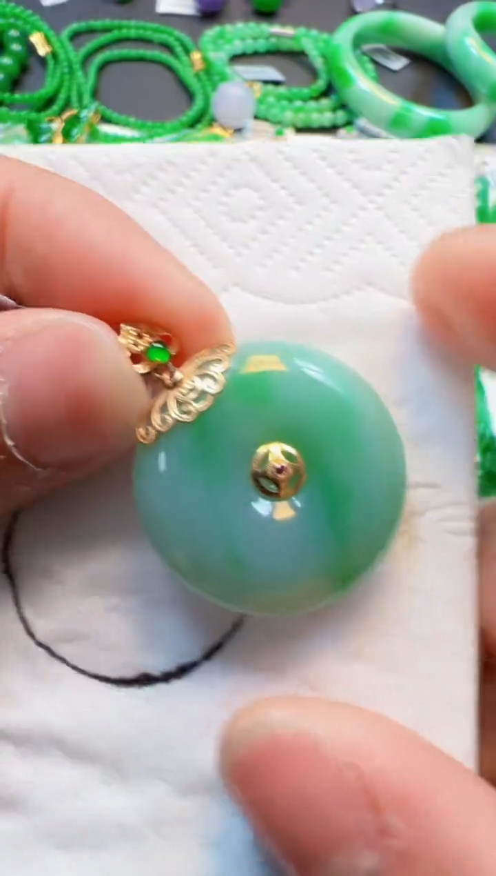 【闪购商品】定制翡翠18K金镶嵌1300元