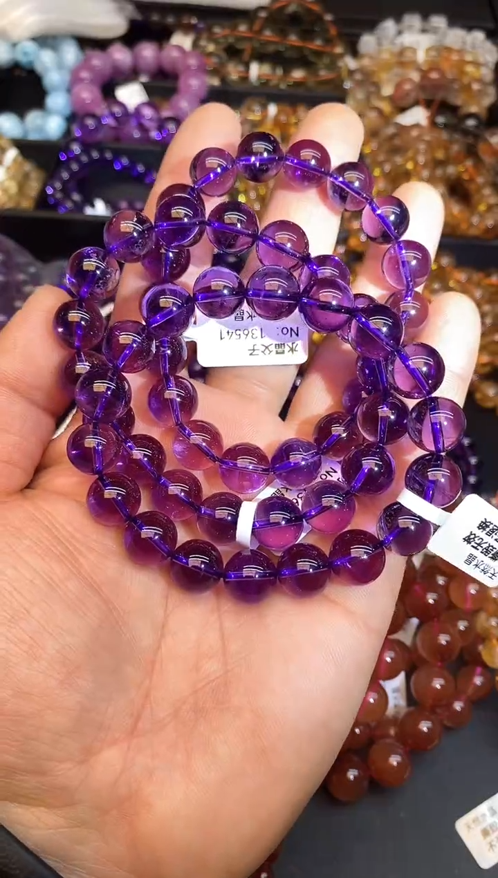 【闪购商品】水晶手链未镶嵌b25 紫水晶11mm 多样性发其一