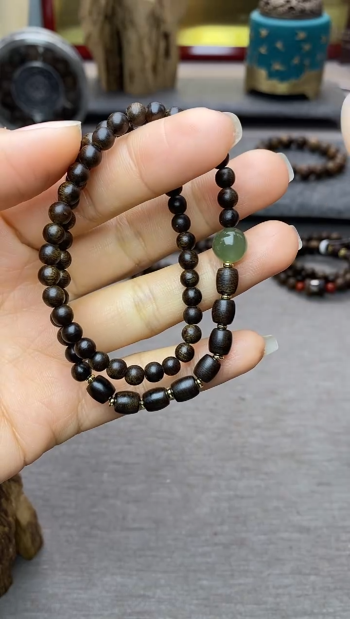 【闪购商品】沉香手串顺化紫棋05+白棋8颗 双圈沉水