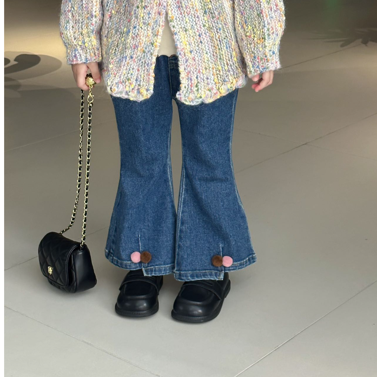 女童牛仔裤秋季新款喇叭裤裤子