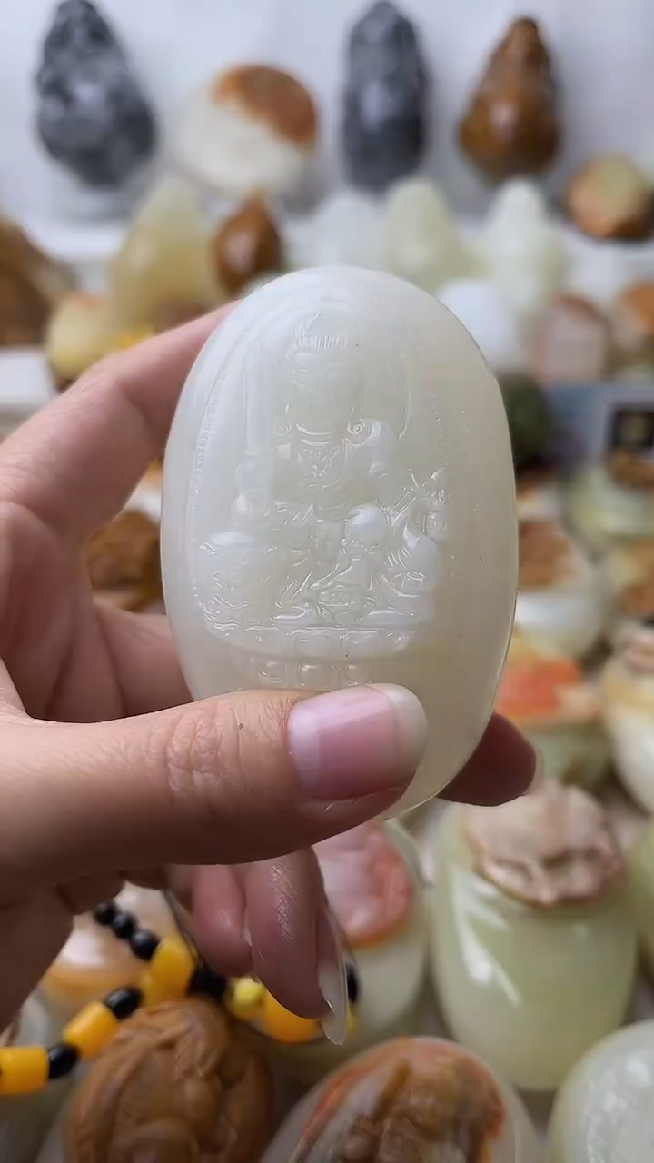 石材古青石棉纹正常不退换文殊菩萨