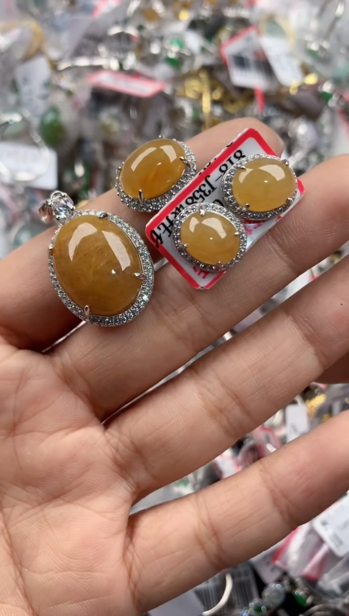 银S925镶嵌戒指翡翠6666---5