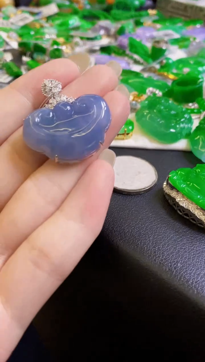 【闪购商品】定制翡翠18K金镶嵌如意