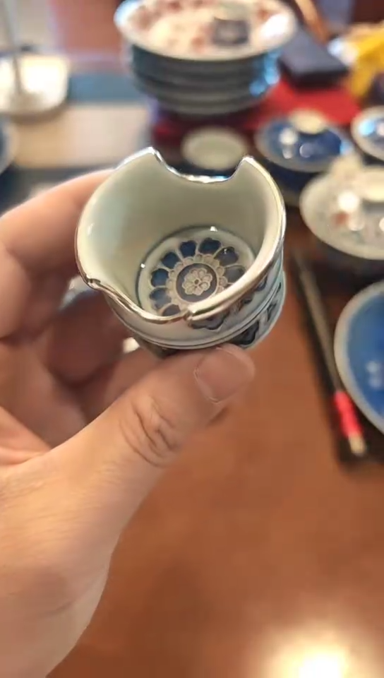 陶湖**雨满工描银茄托无包装不退换7