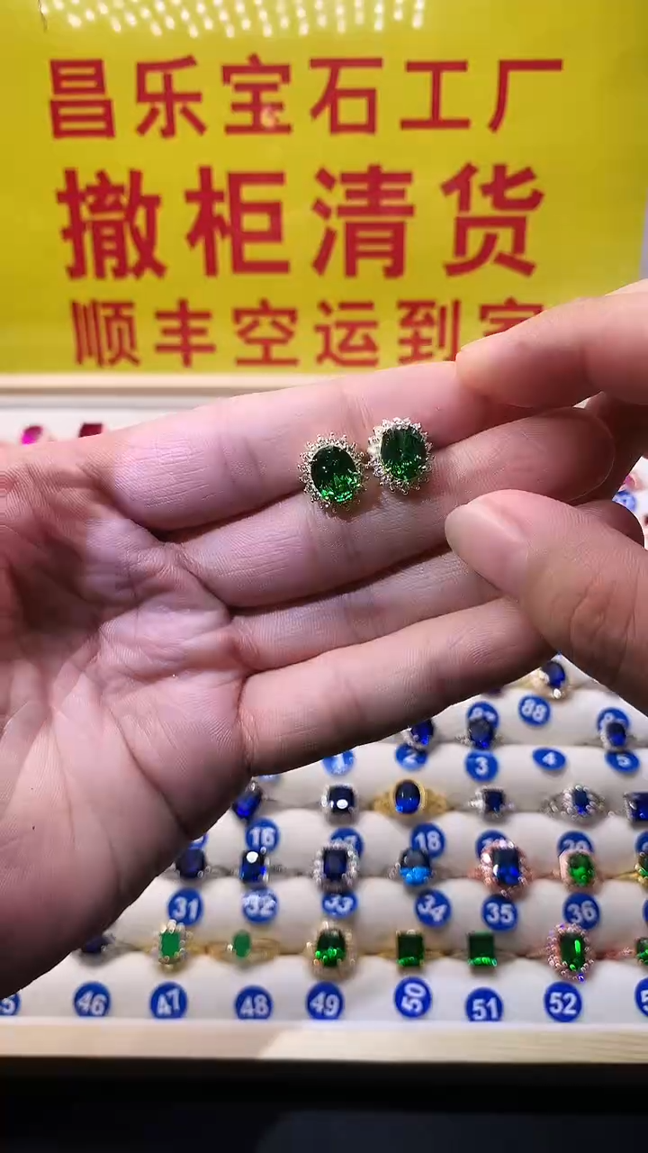 【闪购商品】透辉石耳饰银S925镶嵌1111