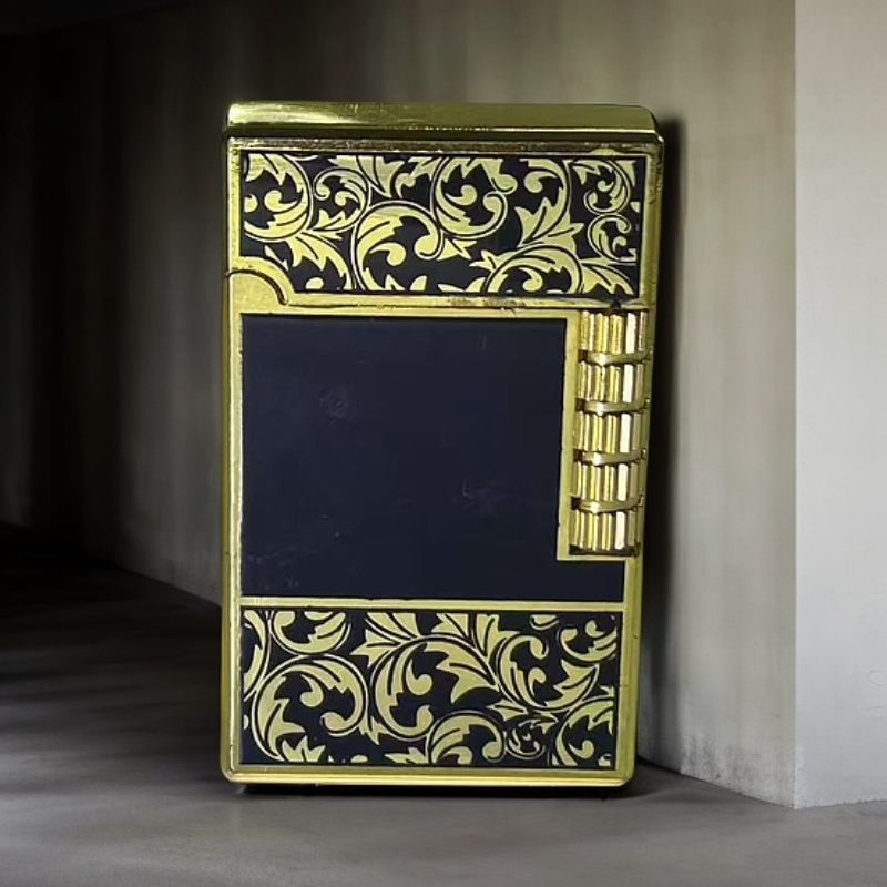 【DK-835金】黑贝金边唐草朗声气机打火机-275