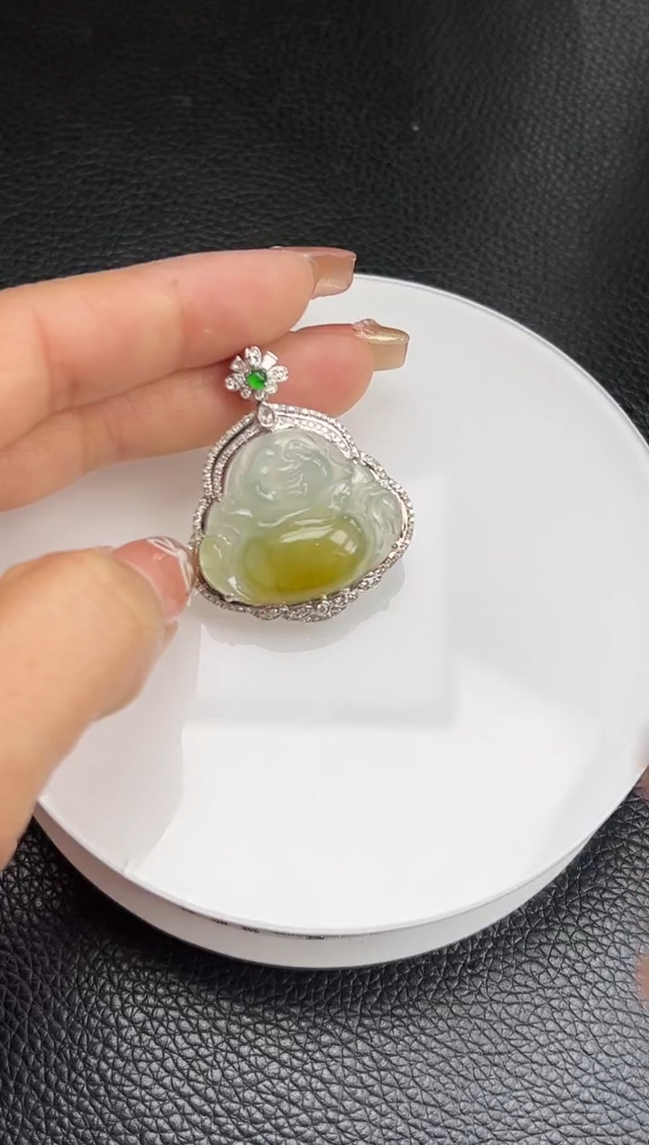 【闪购商品】翡翠颈饰18K金镶嵌YM1082-2 佛公