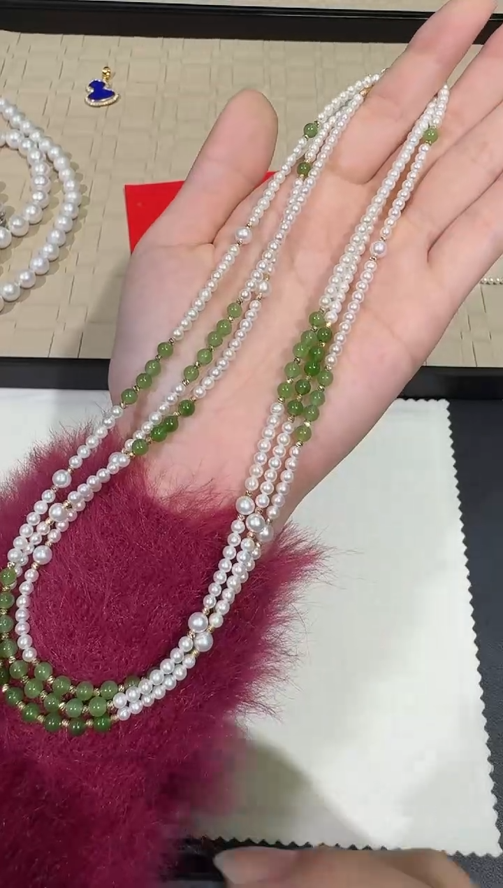 【闪购商品】淡水珍珠项链多样性一件18K金镶嵌X0204-523-78/18k