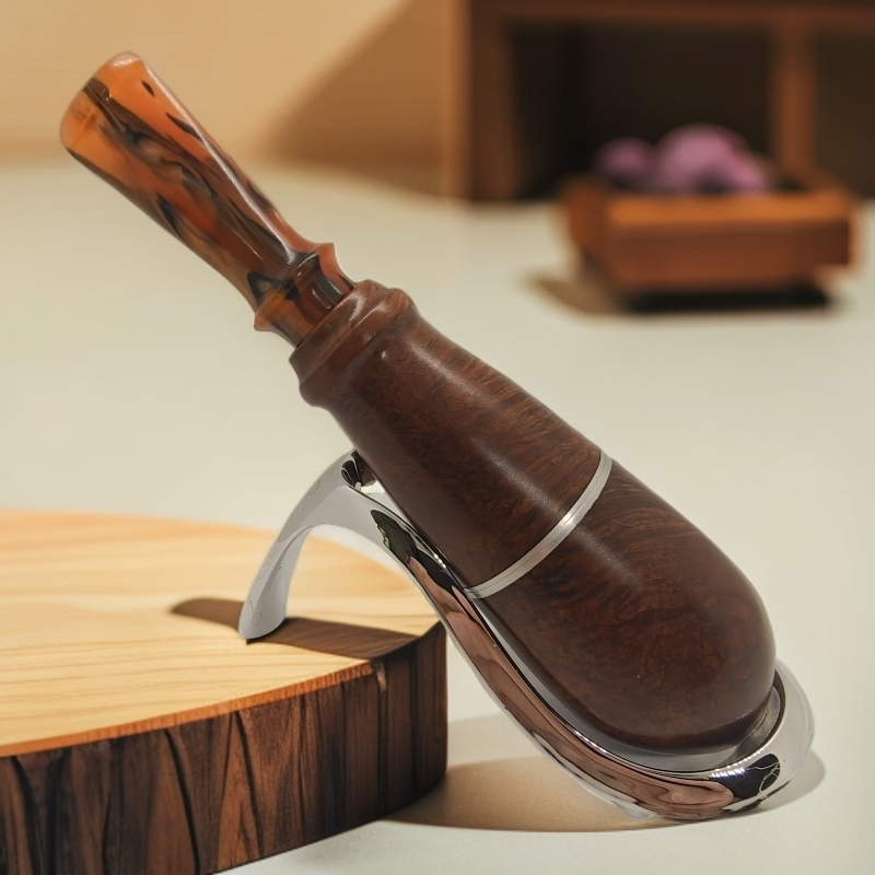 新款手工石楠木鱼雷烟斗硫化橡胶斗嘴