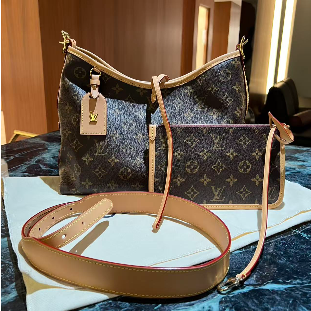 95新 LouisVuitton/路易威登 Lv 老花 小号 carryall