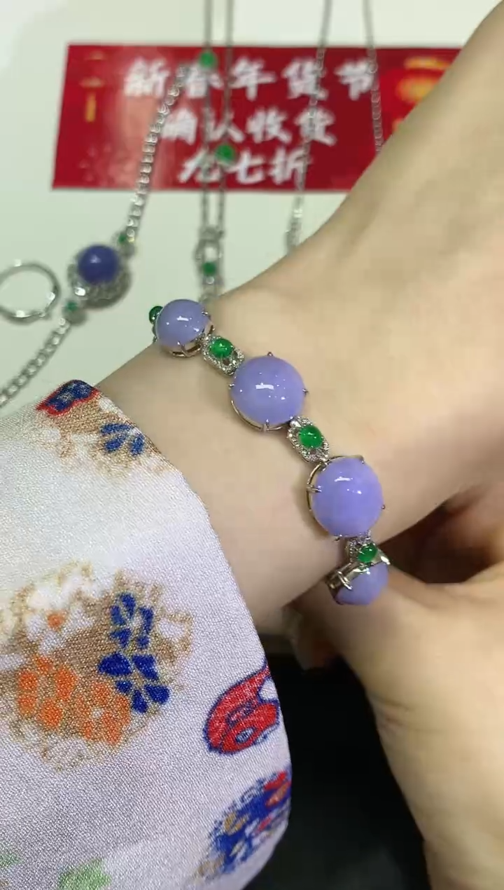 【闪购商品】翡翠颈饰18K金镶嵌团购10