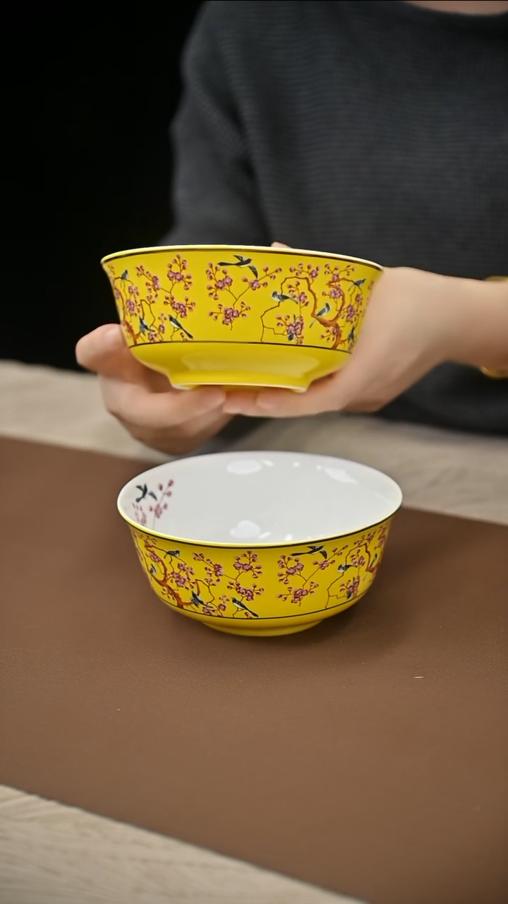 陶瓷6寸面碗喜鹊登枝2只装