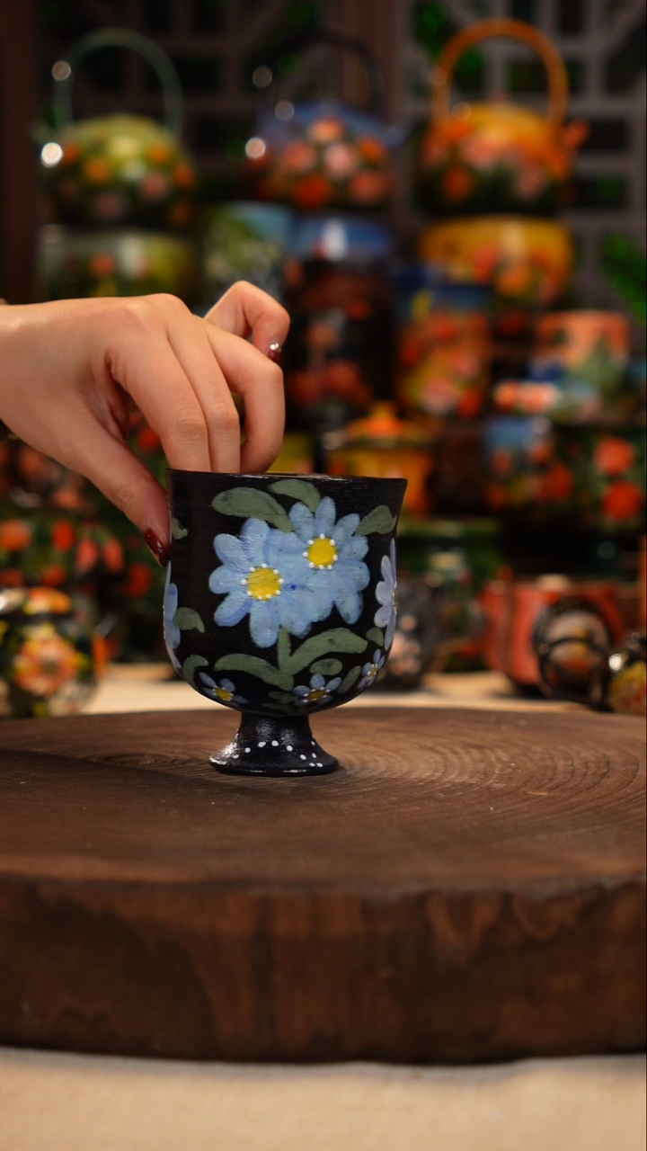 紫砂油画釉下彩手绘