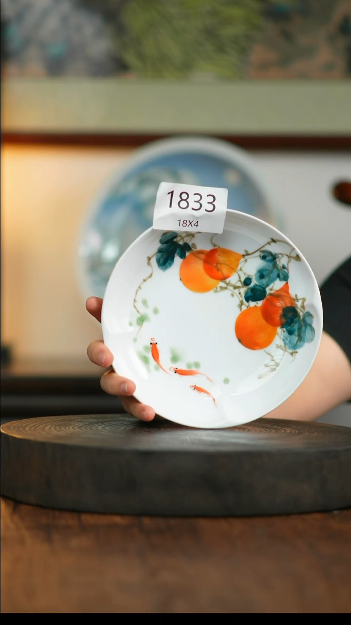 盘景德镇釉下五彩手绘餐具1833