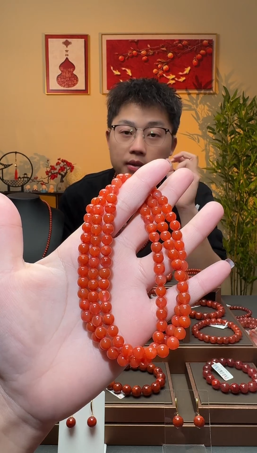 【闪购商品】南红玛瑙手链未镶嵌一条约6mm 多样性发货