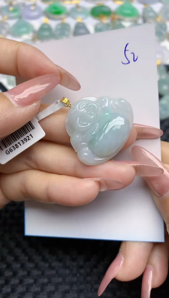 【闪购商品】翡翠颈饰18K金镶嵌天然A货翡翠 52