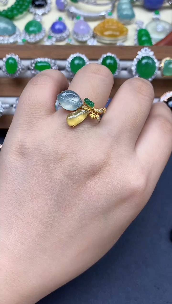 18K金镶嵌戒指翡翠494-中国好珍宝