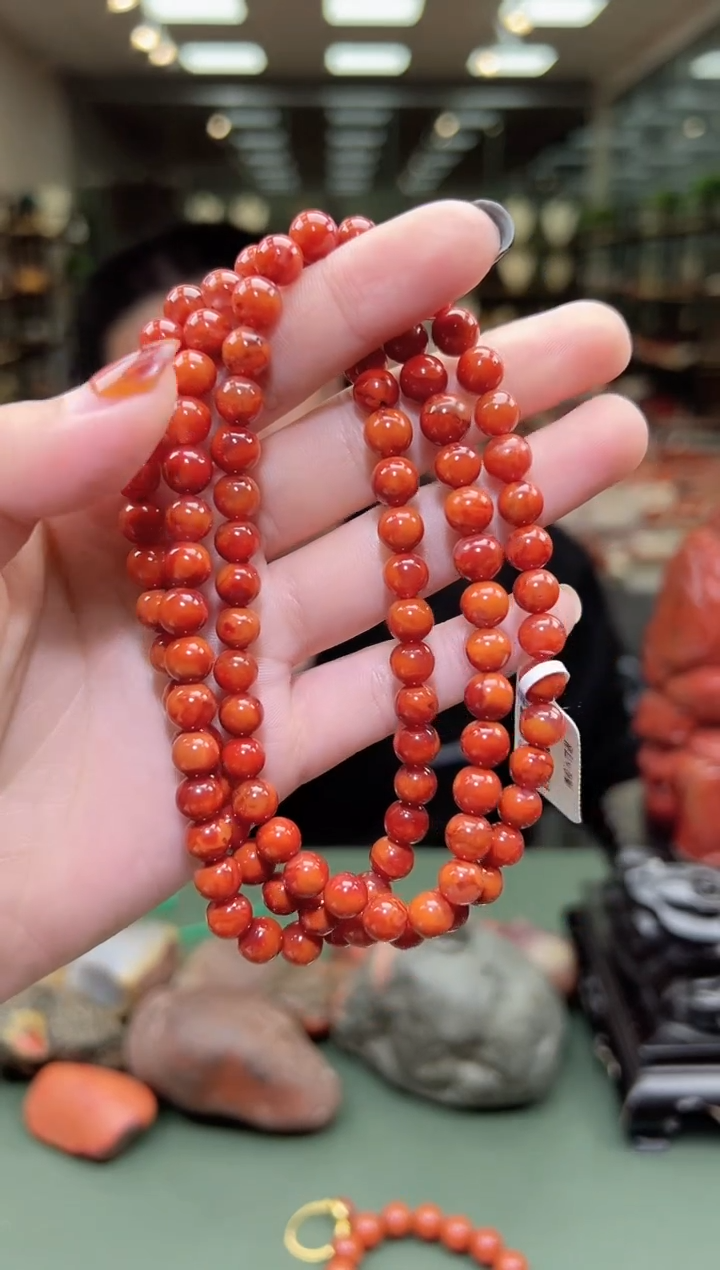 【闪购商品】南红玛瑙手链未镶嵌多圈手串一条约7mm 多样性发货