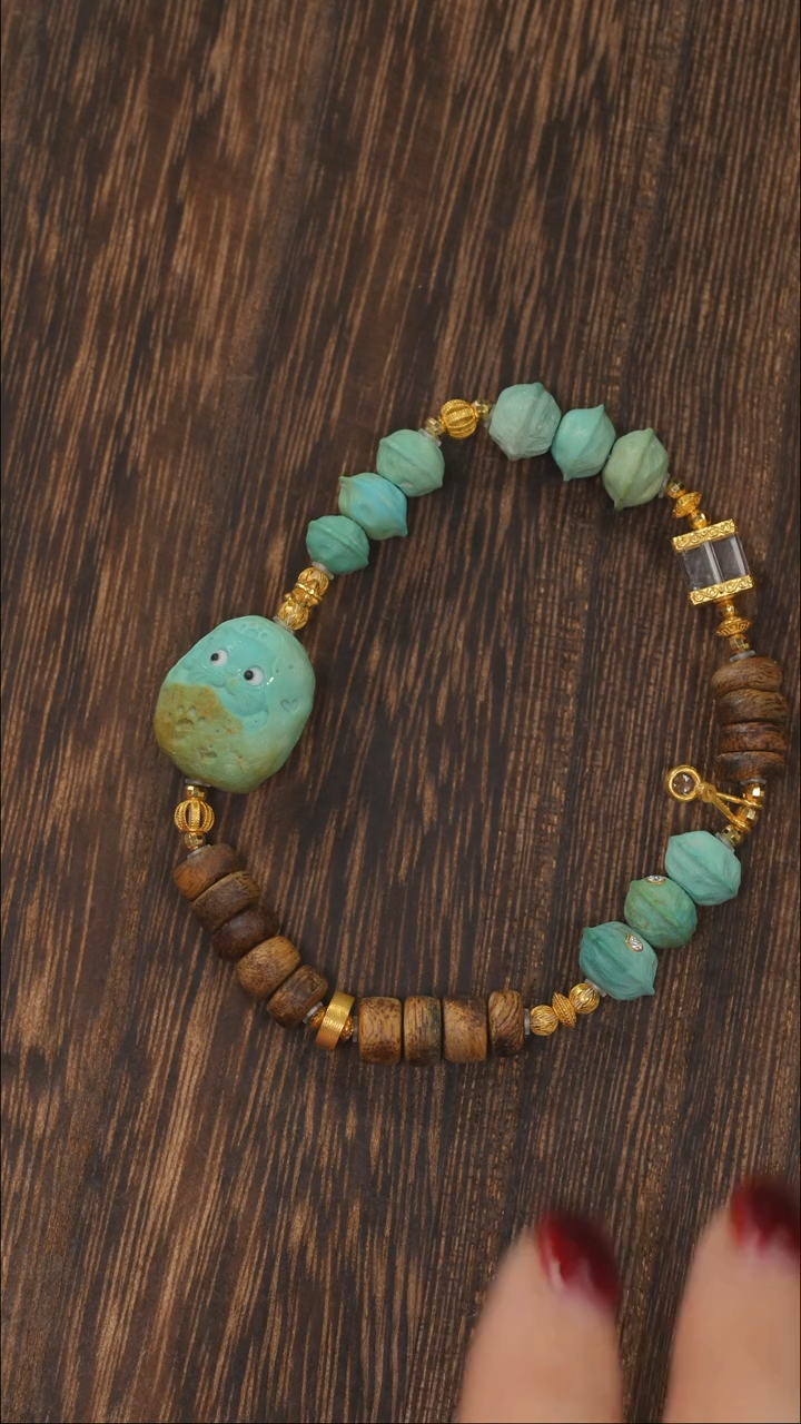 【闪购商品】绿松石手链18K金镶嵌1