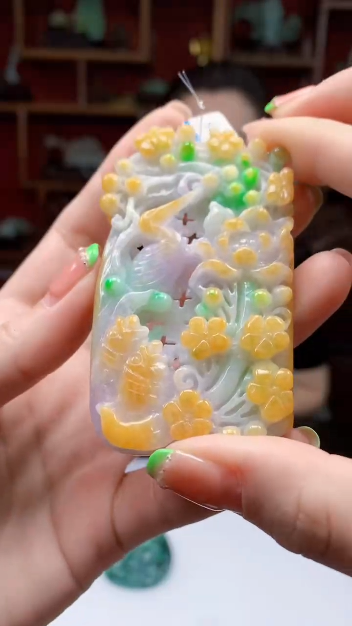 定制翡翠未镶嵌1095ry-毛货挂件赠珠链35