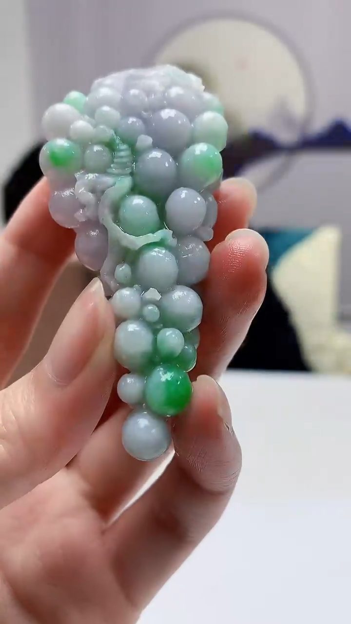 定制翡翠未镶嵌5060zm-毛货挂件95葡萄