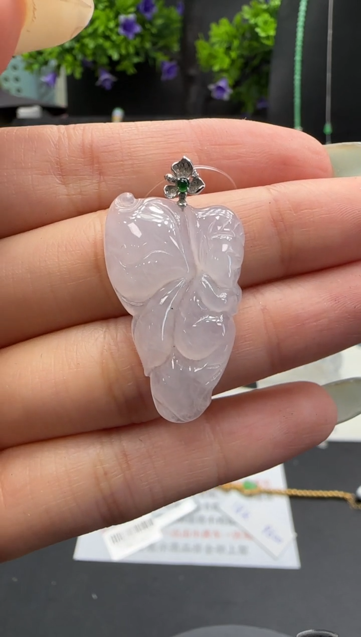 吊坠(不含链)18K金镶嵌翡翠翡翠吊坠