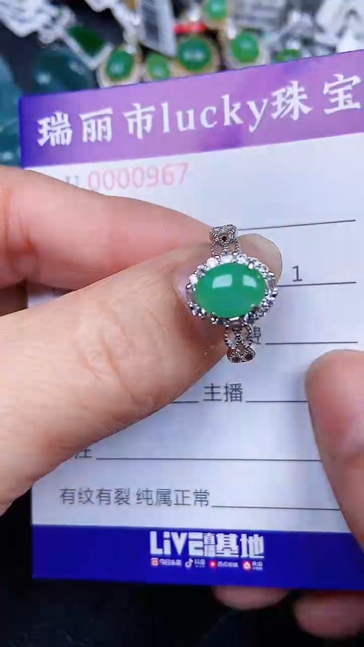 颈饰银S925镶嵌翡翠0967
