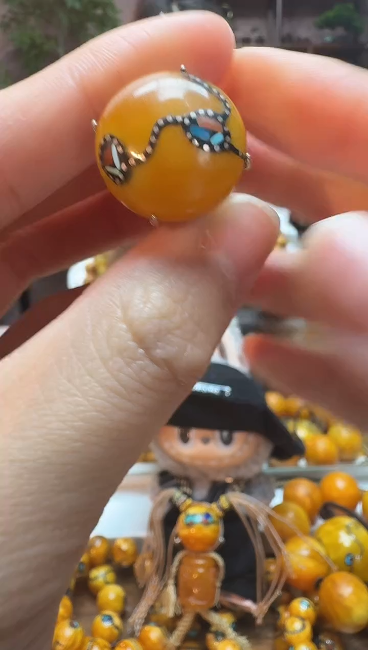 银S925镶嵌颈饰蜜蜡229天然蜜蜡珠宝奇石全都保真