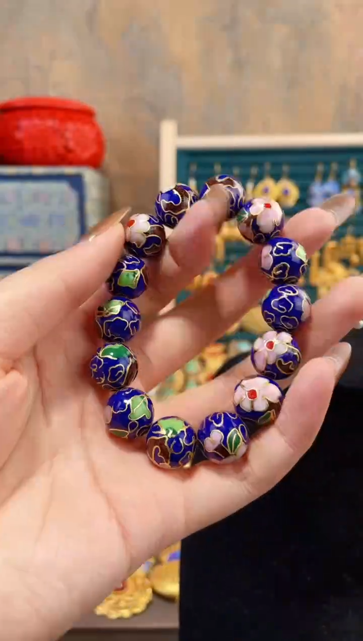 【闪购商品】非遗景泰蓝手串1.4 宝蓝