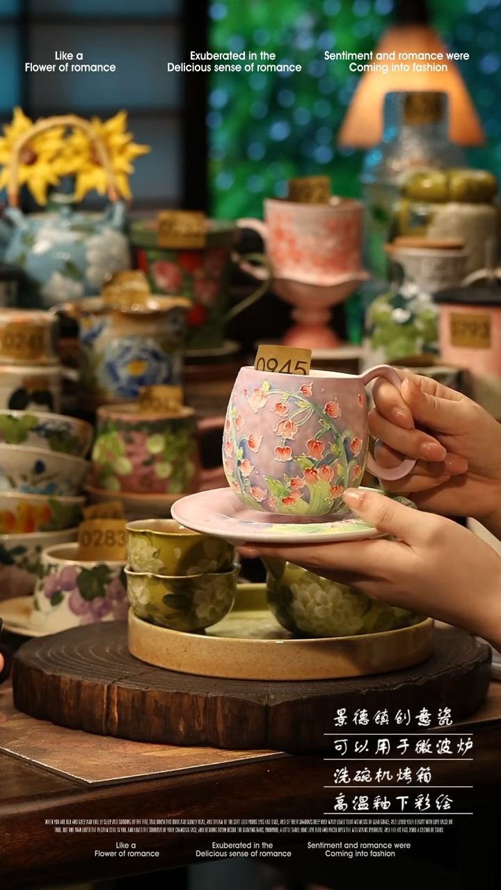 陶瓷景德镇高温釉下彩手工手绘款式