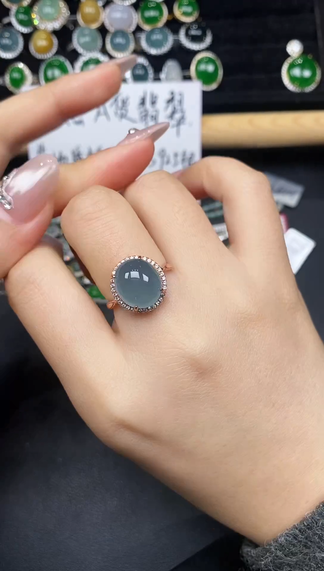 银S925镶嵌戒指翡翠238538