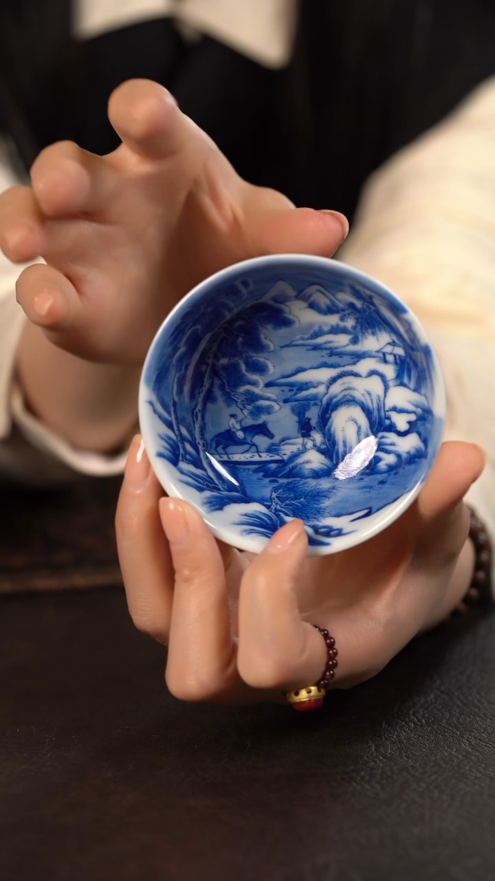 【闪购商品】杯仪贤堂重工雪景高脚普洱杯