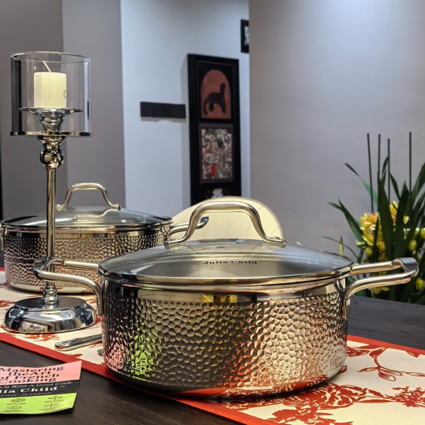 出欧美24cm锤纹火锅汤锅 高约10cm