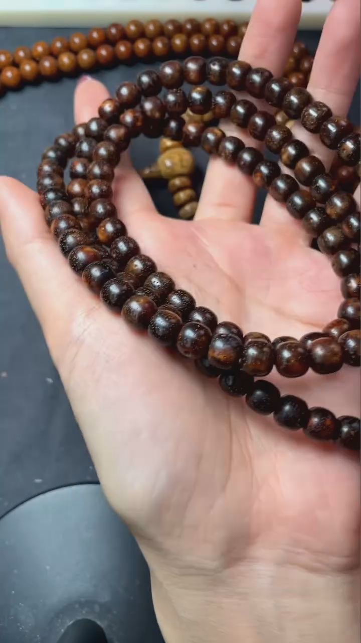 【闪购商品】星月菩提吊坠精工级深珀桶珠9*8长串