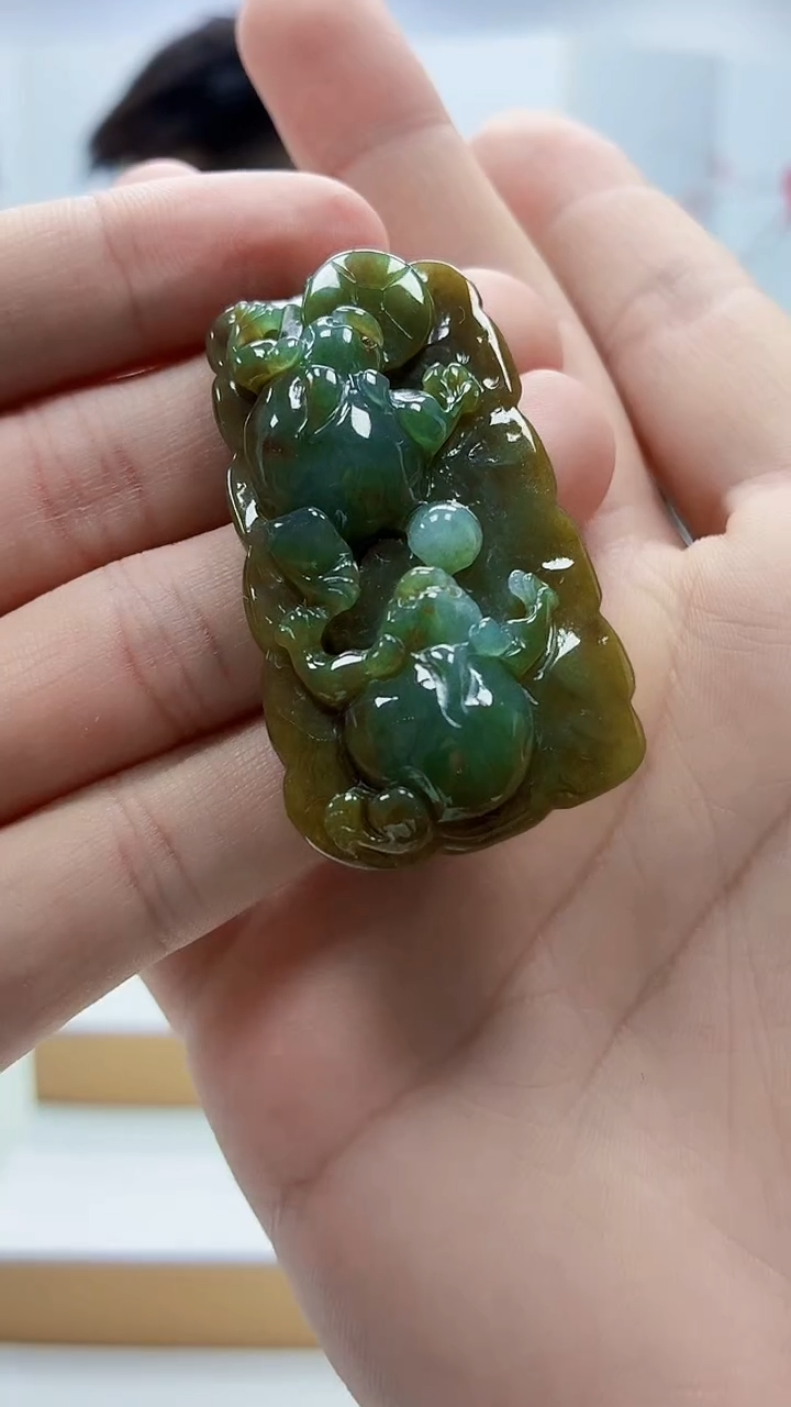 未镶嵌定制翡翠5176bb-毛货挂件53