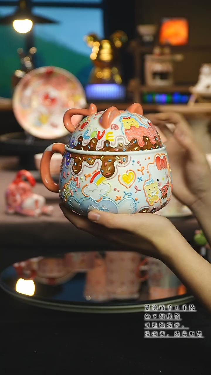 【闪购商品】杯陶瓷景德镇高温釉下彩&A384