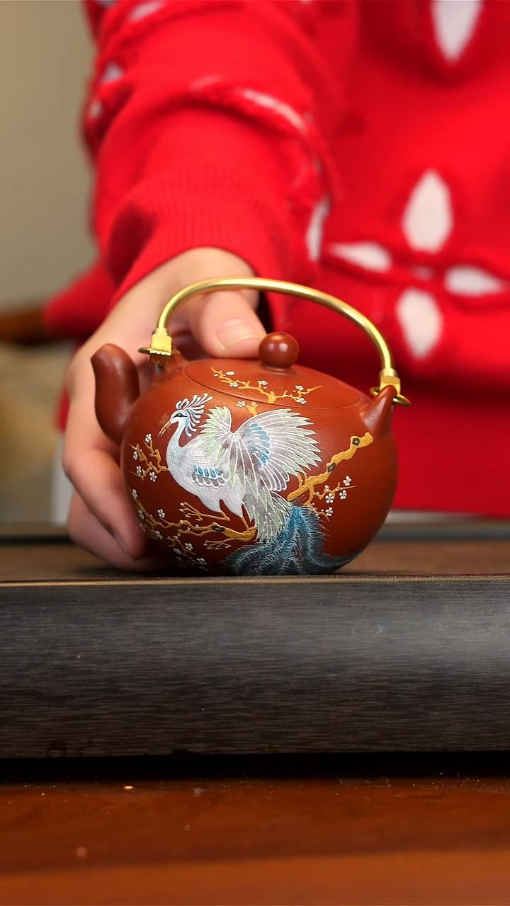 【闪购商品】紫砂茶壶大红袍冰凤提梁壶