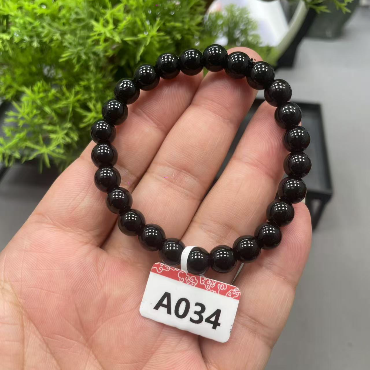 A034黑曜石单圈手串