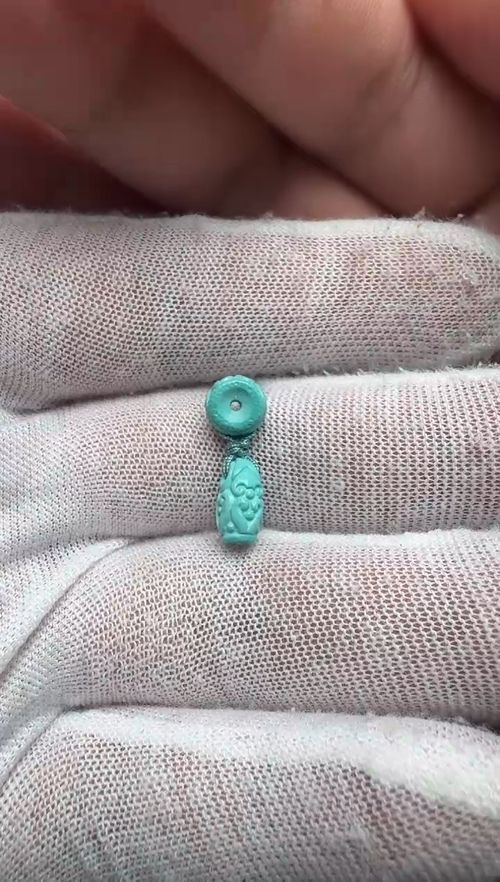 未镶嵌绿松石藏印藏扣组合直径7.7