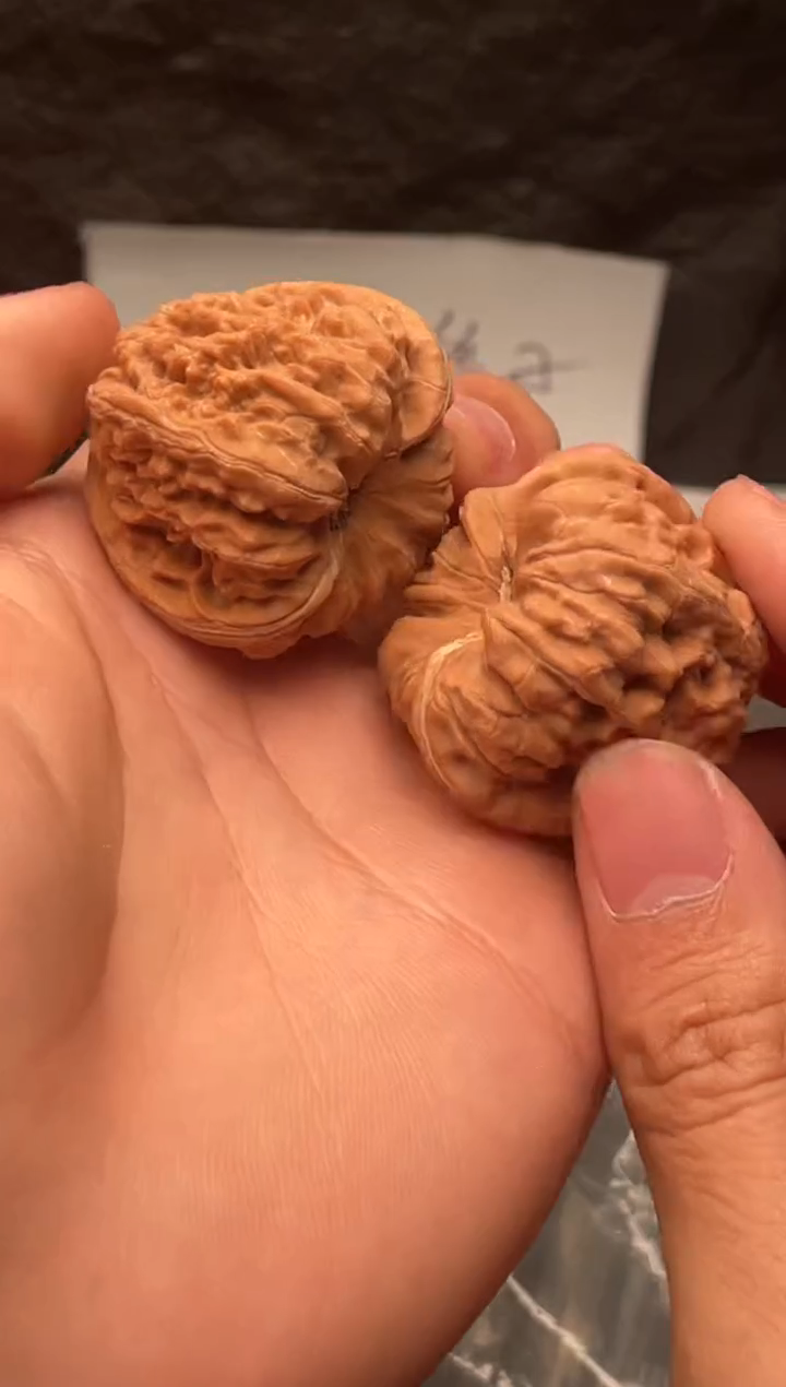 吊坠文玩核桃48平谷凹底（跟三角白似的）