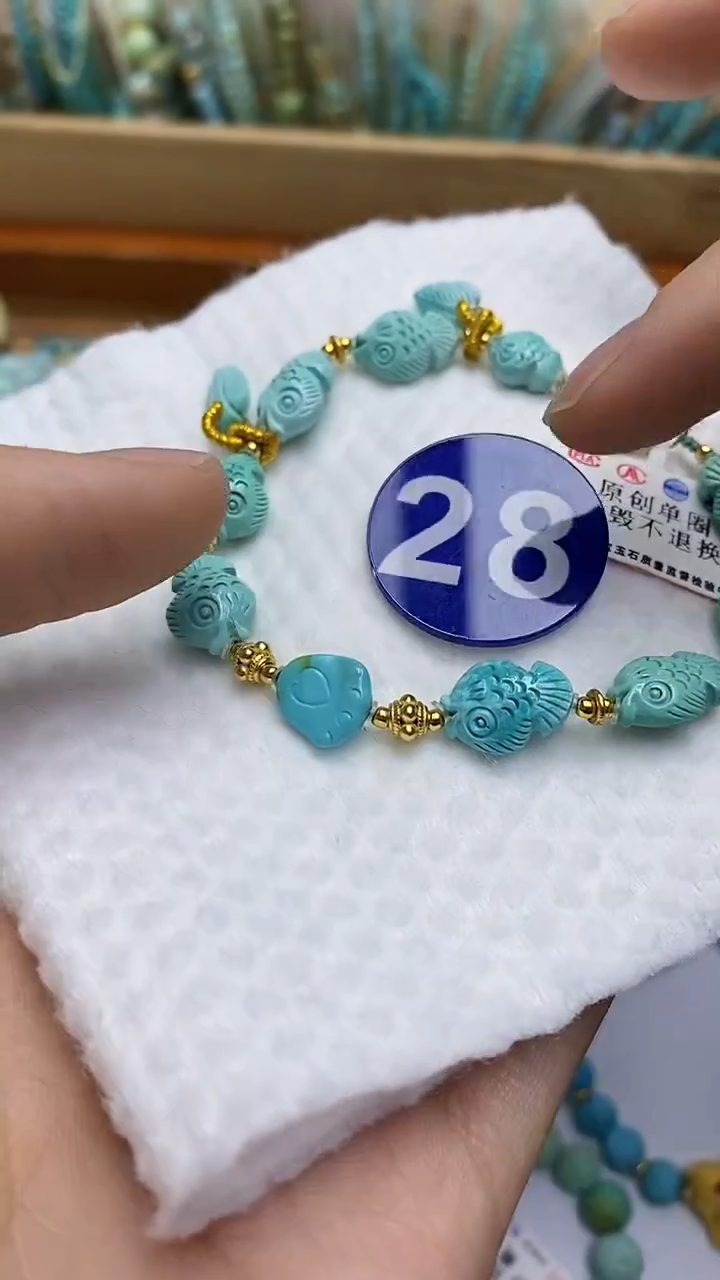 【闪购商品】绿松石手串银S925镶嵌28