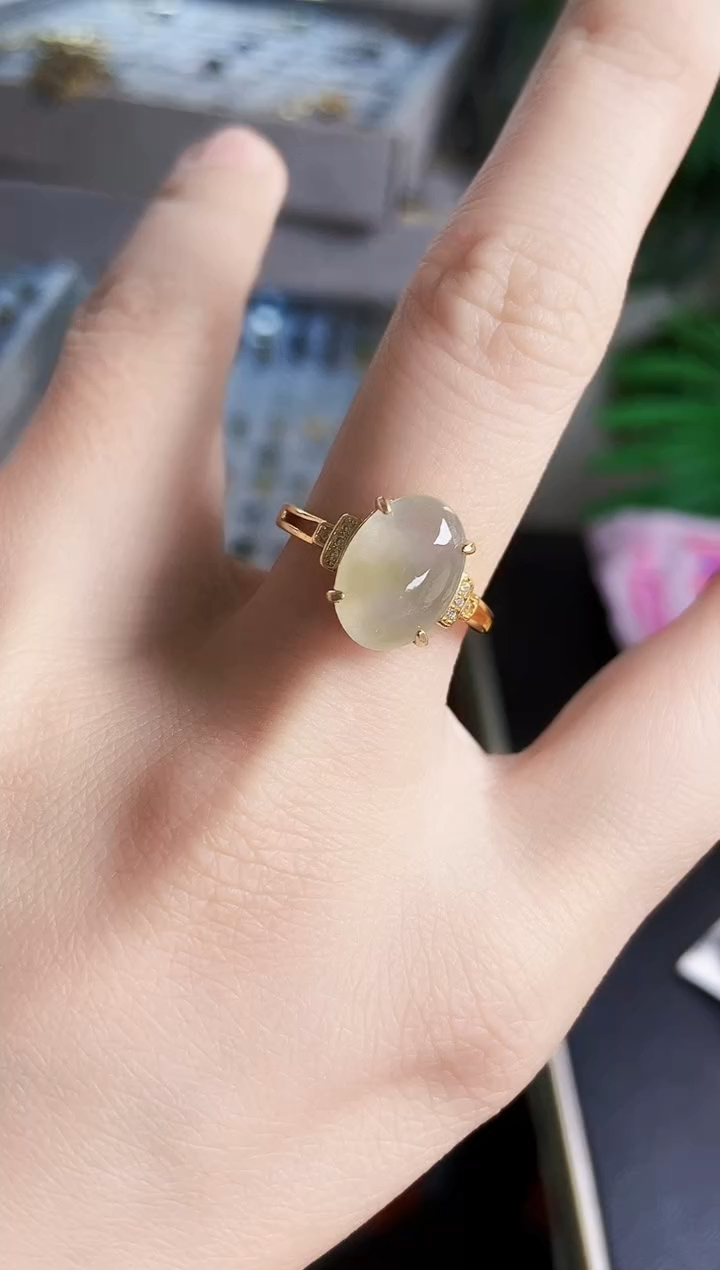 【闪购商品】翡翠戒指银S925镶嵌64461