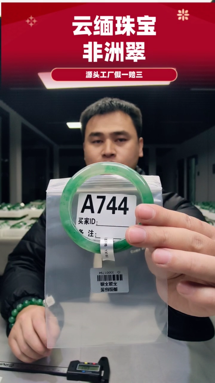 未镶嵌手镯石英质玉（非洲翠）60圈口A744