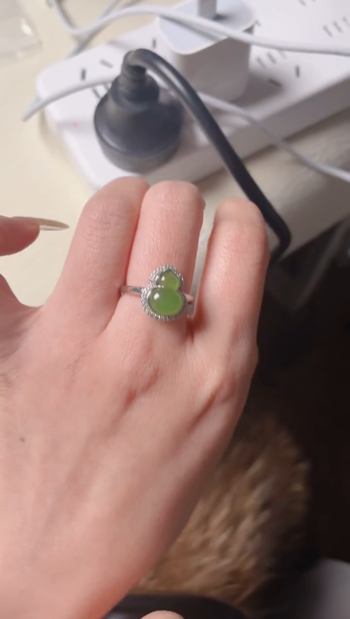 银S925镶嵌和田玉珠宝半成品40