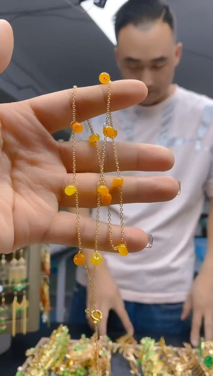 【闪购商品】翡翠耳饰合金0324翡翠锁骨链