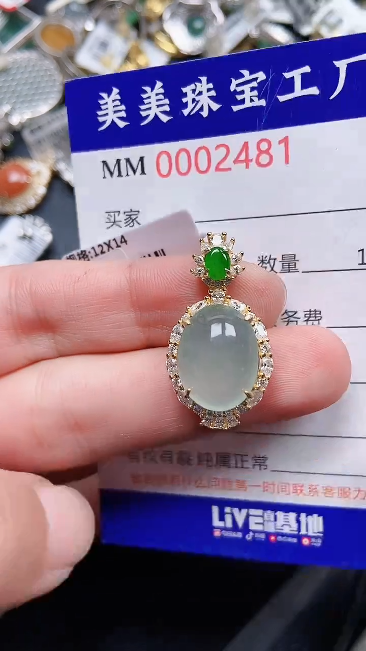 颈饰银S925镶嵌翡翠2481